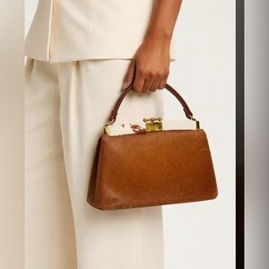 Vintage Cow Fur Leather Bag French Style